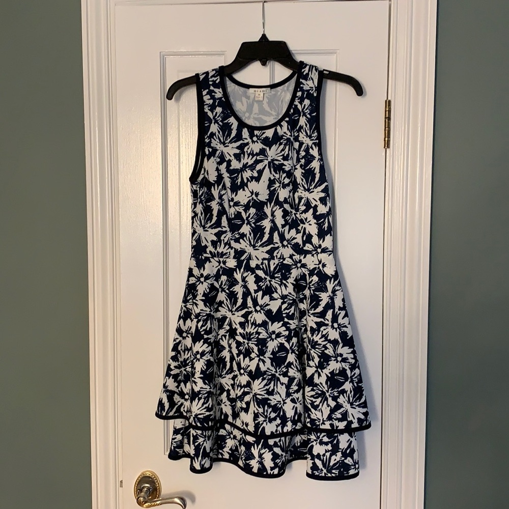 Navy blue floral dress
